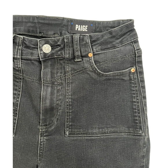 Paige Hoxton Ankle Jeans Size 28 Utility Pocket Skinny Midnight Star Black - Picture 6 of 10